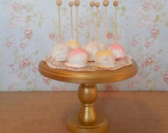 8 Wood Cake Stand Pop Gold Rustic Dessert 8 Wood Cake Stand Pop Gold Rustic Dessert