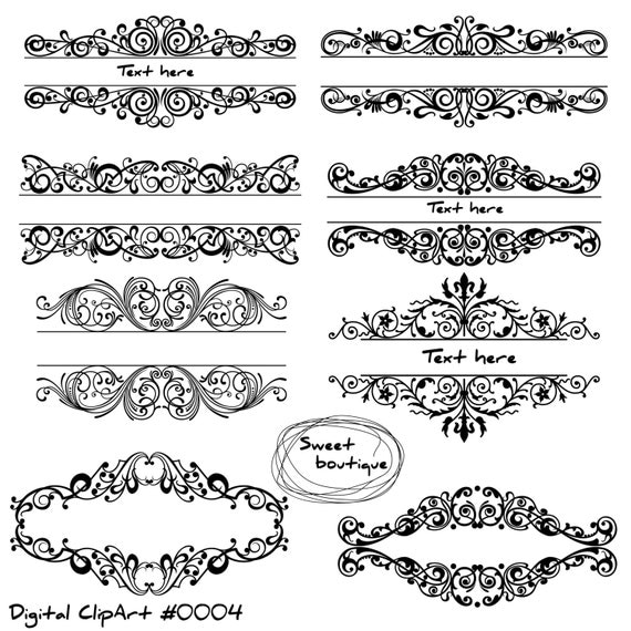 Digital Borders Frames clipart Wedding Bridal clipart