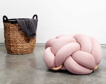 Medium knot Floor Cushions in blush pink, Knot Floor Pillow pouf, Modern pouf, cushion, pouf ottoman, Meditation Pillow,
