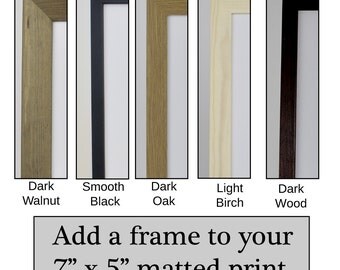 Add a frame to a 7" x 5" print - antique picture, framed art print, small framed art, small wooden frame, black frame, plexiglass frame