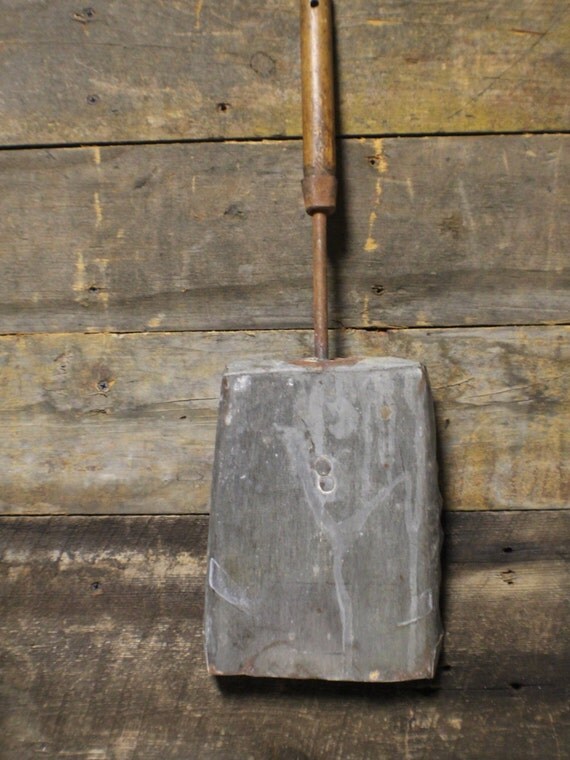 Vintage Wood Handled Coal Shovel Primitive Coal Scoop