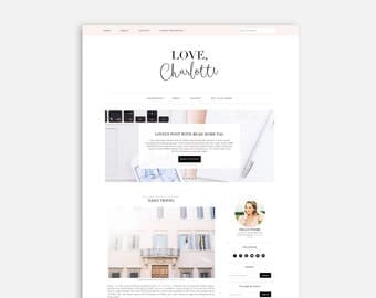 Premium Feminine WordPress Theme - Responsive - Love Charlotte - Genesis Child Theme - Feminine Blog Design - Fashion Blog Design