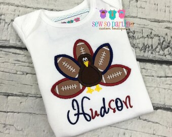 Turkey Football Baby Outfit - Baby Thanksgiving Outfit - Thanksgiving Shirt - Turkey Shirt - Football Shirt