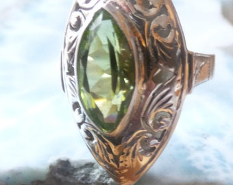Peridot and Sterling Silver Ring.....size 4.5 only