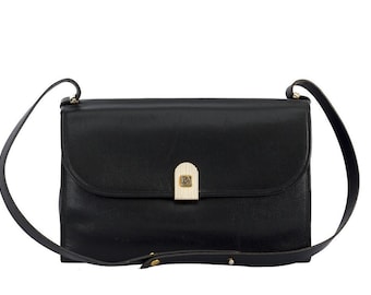 Vintage Christian Dior brown leather shoulder bag