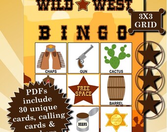 Cowboy bingo | Etsy