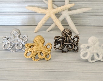 Octopus Drawer Knobs. Octopus Knob. Octopus Handle. Cabinet Knob. Dresser Knob. Beach Decor. Nautical Decor. Coastal Decor.