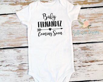 Baby Coming Soon with Arrow Onesie | New Baby | Expecting Baby Onesie | Baby To Be | Pregnancy Surprise | Pregnancy Announcement | 238
