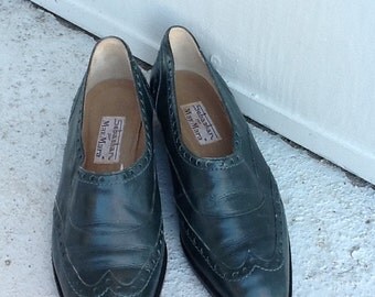 Max Mara Oxford Women's Slip On Italian Leather Shoe - Size 37 - Dark Green