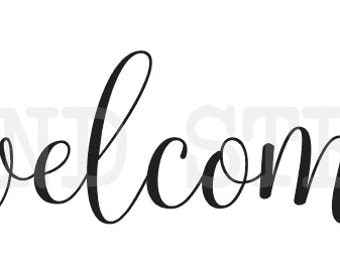 welcome~~ STENCIL three sizes 6"x24" 9"x36" or 12"x48" for Painting Signs Canvas Fabric Wood Pallets Porch Airbrush Crafts Wall Art