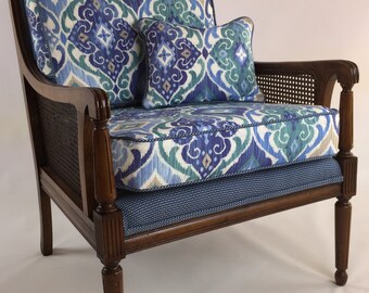 Reupholstered mid century classical armchair