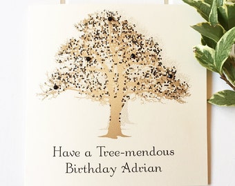 Birthday Card Boyfriend - Personalised Pun Card - Have a Tree-Mendous Birthday - Friend Birthday Card For Him - Manly Greeting Card