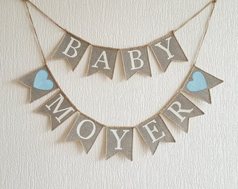 Burlap Baby Banner, Baby Banner, baby shower banner, baby shower bunting, oh baby banner, Shower Decor, baby shower decorations, baby shower