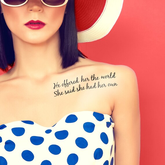 Temporary tattoo quote / motivational quotes / feminist