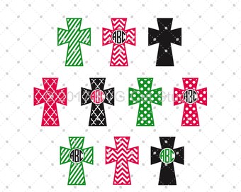 Cross SVG, Christian Cross SVG, Cross Monogram SVG, Chevron Cross svg cut files for Cricut and Silhouette, svg files