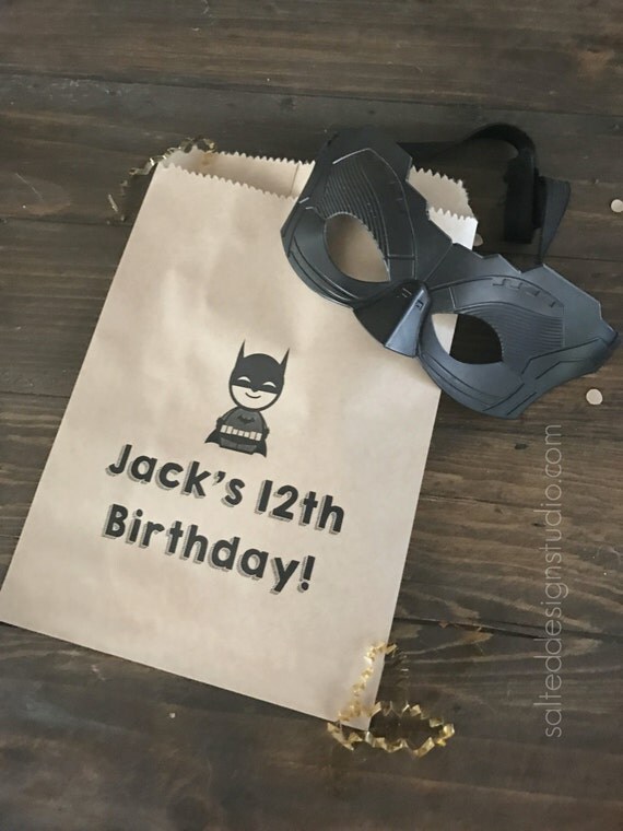 Personalized Batman Birthday Party Paper Favor Bags