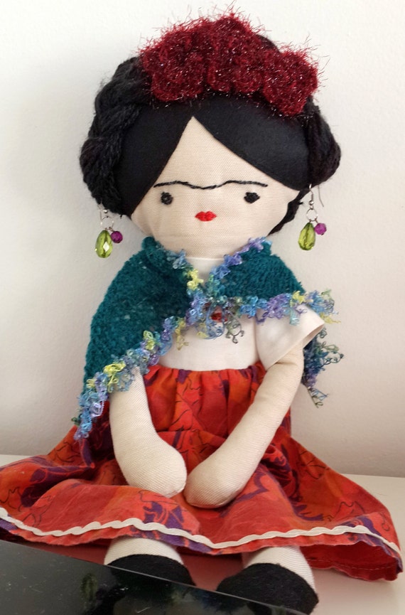 FRIDA KAHLO doll Mexican art doll for collectors Handmade