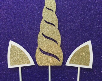 Unicorn Cake Topper, Unicorn Horn Cake Topper, Unicorn Cake, Unicorn Crown Cake Topper, Make your Own Unicorn Cake, Unicorn Horn and Ears