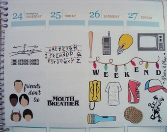 Stranger Things Sticker Netflix Stickers| Erin Condren Happy Planner Kikki K
