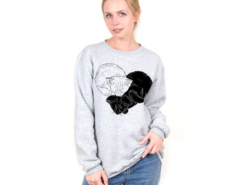 Cat Sweatshirt Cat Sweater with Cat Pullover Cat Cute Sweatshirt for Women Pullover Cute Sweater Cute Jumper with Animal Sweatshirt PS015