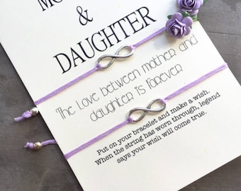 Mother daughter bracelet, Mother daughter wish bracelets, Mother daughter gift, Infinity bracelet, Mom and daughter, Mom daughter gift, A53