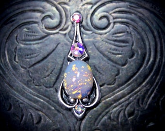 Opaline Bindi. festival face gem, glass opal bindi, triblal fusion, belly dance, third eye jewel, festival costume, festival jewelry, wicca