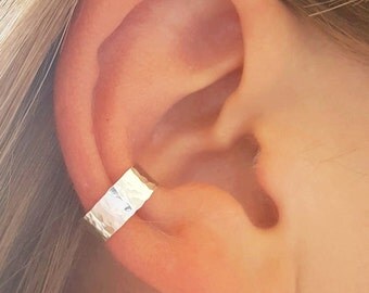 Hammered Ear Cuff, 925 Sterling Silver, Non Pierce Ear Cuff