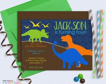 Dinosaur Birthday Invitation, Dinosaur Invitation, Dinosaur Birthday, Dinosaur Party, Dinosaur Invitations, Dinosaur Invites | 416
