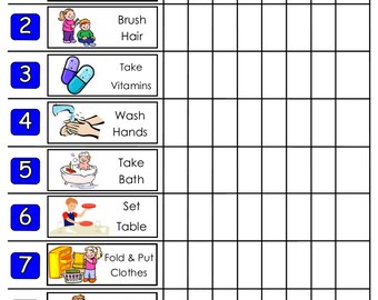 Chore Chart w/Moveable Chores for Multiple kids: 1, 2, or 3 Kids. Dry Erase. Customizable your Chores or Behaviors