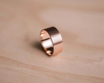 Brushed Solid Rose Gold Wedding Band