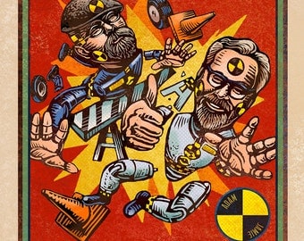 Mythbusters Matchbox Art- 5" x 7" matted signed print