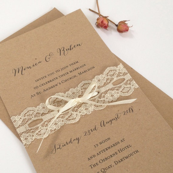 Lace Wedding Invitation Rustic Invites Lace Wedding Invitation Rustic Invites