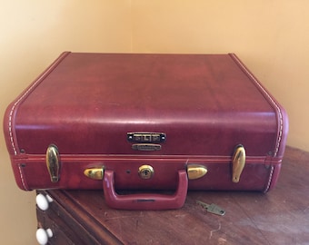 Small Vintage Samsonite Suitcase with Key/Samsonite 4916/Small Hard Sided Suitcase