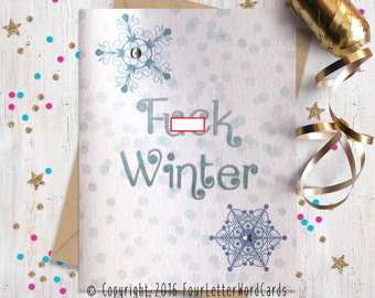 Mature Funny Holiday Card, Funny Greeting Card, Funny Christmas Card, Blank Holiday Card, Holiday Cards, FourLetterWordCards