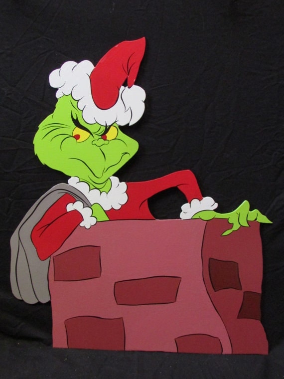 SALE Grinch in the Chimney Holiday Yard Art by THEGRINCHSLAIR
