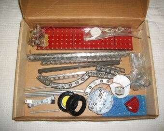 Vintage Erector Set No. 37150 With Original Box And Instructions, Incomplete - Parts Missing 1950's Gabriel Motorized Building Set