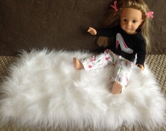 American Girl Fur Rug, 18 inch Doll House Rug, Living room Fur Rug, Make a Room.
