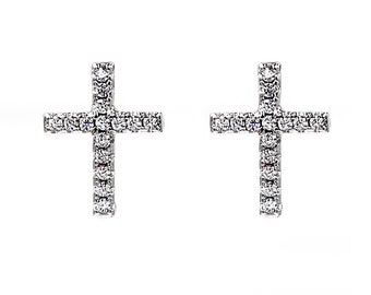 Items similar to Swarovski Crystal Cross Earrings on Etsy