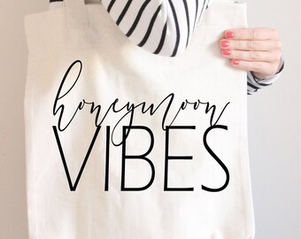 Honeymoon Vibes, Honeymoon Tote, Mrs. Tote, Bride Tote, Bride Gift, Wedding Gift, Bridal Shower Gift, Beach Tote, Vacation, Honeymoon Gift