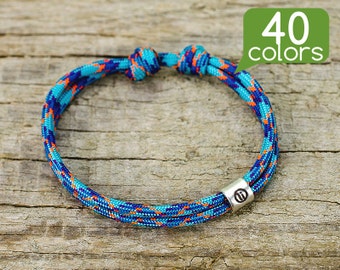 Mens friendship bracelets - Friendship bracelets for men with silver plated tube. Minimalistic design, easy to use, 40 colors to choose!