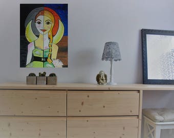 Original modern acrylic painting on canvas abstract fairy