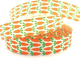 Easter Ribbon, Carrot Ribbon, Easter Grosgrain, Carrot Grosgrain, Easter Basket Ribbon, Easter Trim, Easter Craft Ribbon, Easter Bow Ribbon