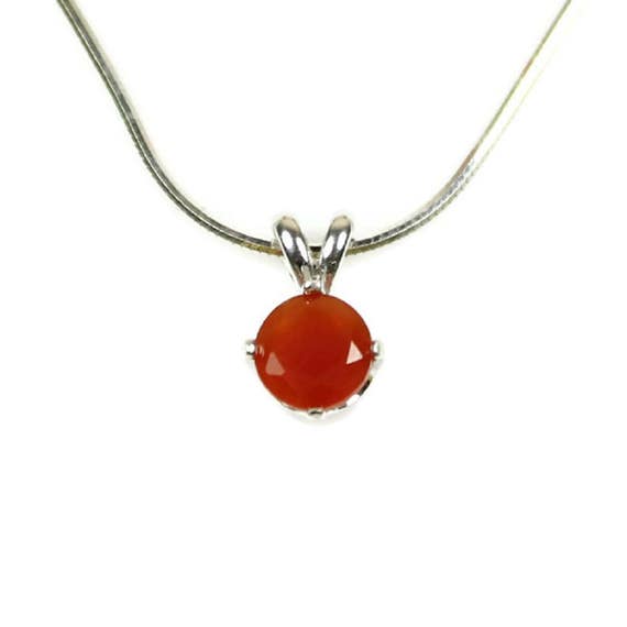 Red Onyx Necklace Sterling Silver Jewelry 925 Pendant and