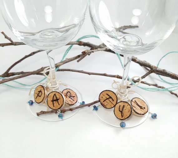 Michigan Made Cork Wine Glass Charms Custom Made by JujusNature