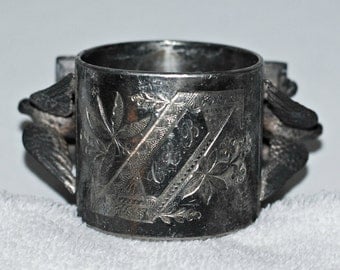 Antique Meriden Silver Birds Napkin Holder, Silver Plated Napkin Ring, Ornate Victorian Napkin Holder, Antique Napkin ring