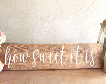 How Sweet It Is Sign - Wedding Dessert Sign - Wedding Dessert Table Sign - Wedding Candy Bar Sign - Rustic Wood Wedding Sign - Wooden Decor