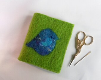Blue Bird Needlecase - Hand felted