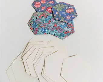 50 English Paper Piecing Hexagons // 50 EPP Hexies // Cardboard Hexagon Pieces // Hexagon Quilt Making // Quilting Supplies // 3cm Hexies