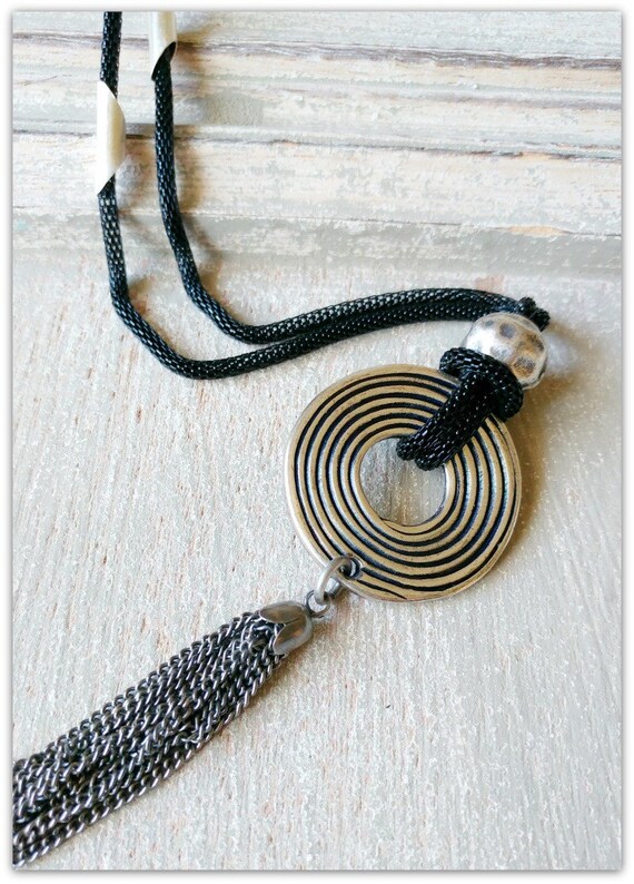 Spiral Necklace Long Luck Necklace Good Luck Pendant