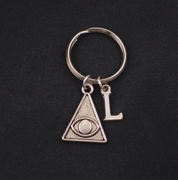 all seeing eye keychain sterling silver filled initial